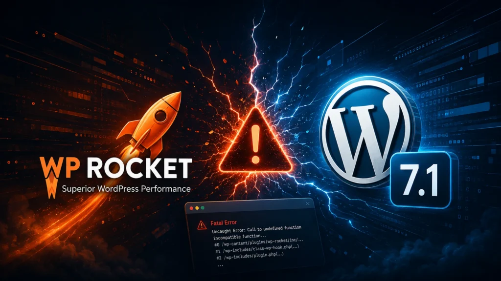 مشکل WP Rocket با WordPress 7.1 و بروز Fatal Error